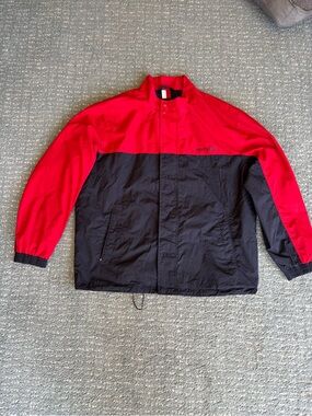 Tommy Hilfiger Red and Black Colorblock Windbreaker Jacket